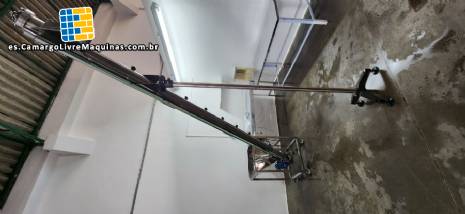 Transportador de tornillo inclinado de acero inoxidable JHM con silo de recepci�n