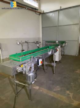 Cinta transportadora lineal con curva de 7 metros