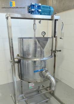 Tanque mezclador basculante a gas de acero inoxidable con camisa t�rmica, 100 litros, Tortugan