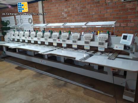 M�quina autom�tica para bordar 12 cabezas y 9 colores Sansei