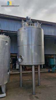 Tanque reactor de mezcla encamisado de acero inoxidable 304L, 5.000 litros, a�o 2020, Plurinox