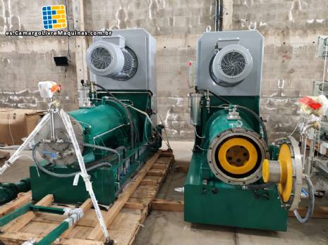 Molino agitador horizontal con discos y bolas, 60 hp, para molienda húmeda y dispersión, encamisado, LME 100 K Netzsch Molino agitador horizontal con discos y bolas, 60 hp, para molienda húmeda y dispersión, encamisado, LME 100 K Netzsch